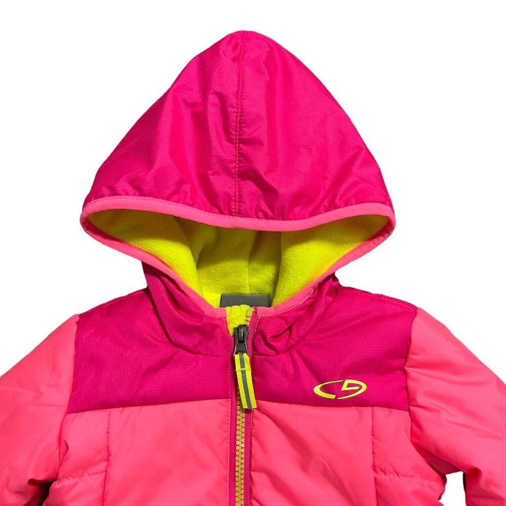 Champion 12m Pink & Neon Yellow Lightweight Fleece Lined Coat - Picture 2 of 4